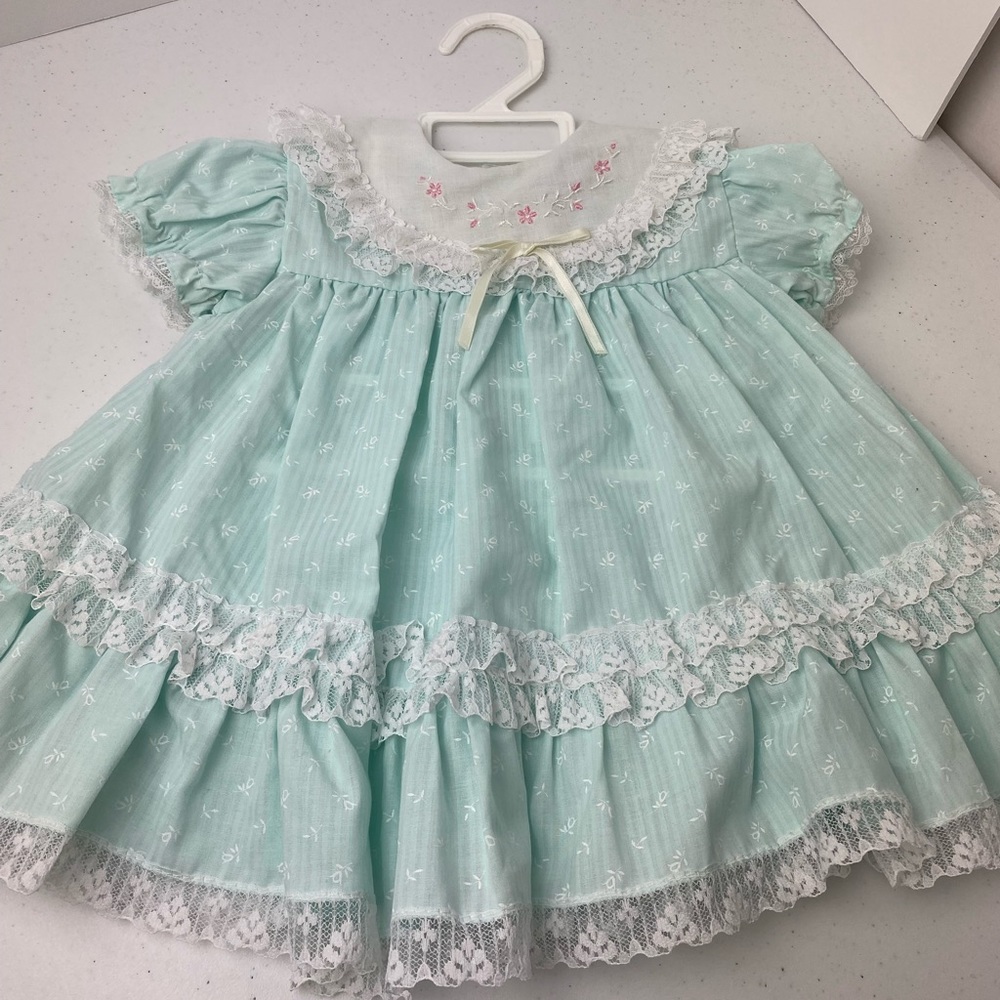 Vintage Mayfair mint green Infant dress